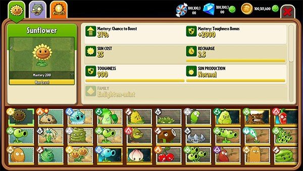 pvz2国际版全植物截图