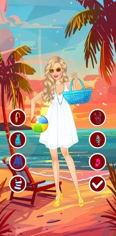 海滩旅行换装截图
