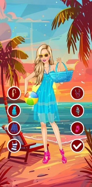 海滩旅行换装截图