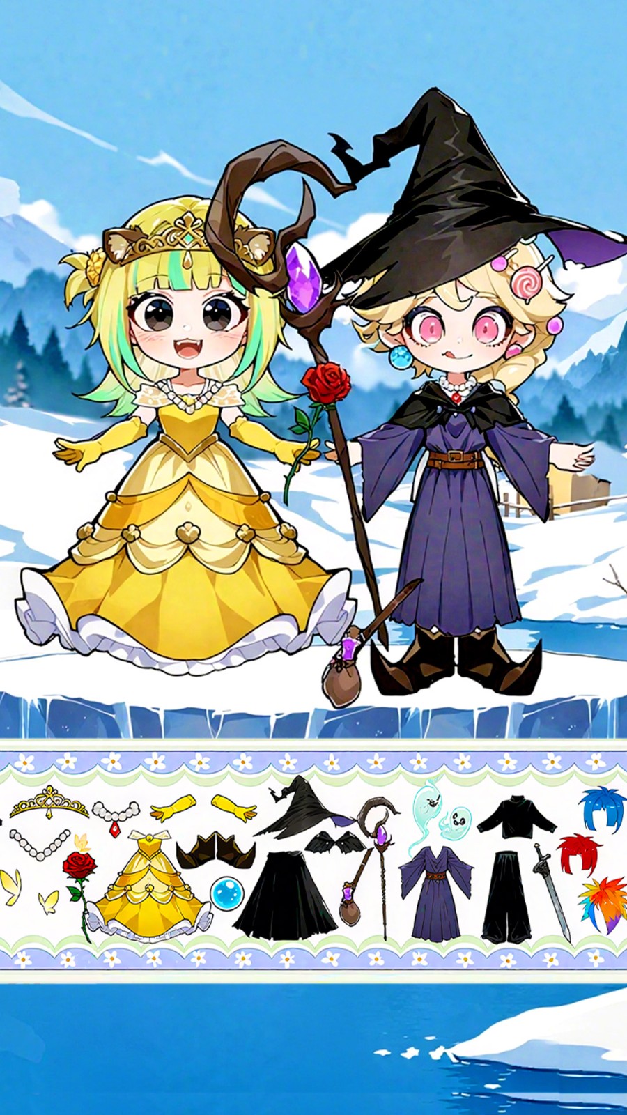 贴纸女生装扮截图