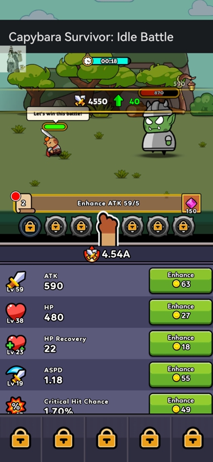水豚幸存者折相思免广告版(Capybara Survivor:Idle Battle)截图