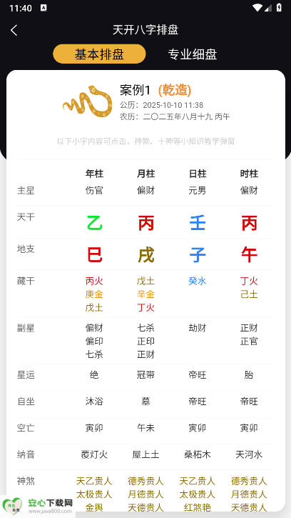 天开八字排盘app免费版截图