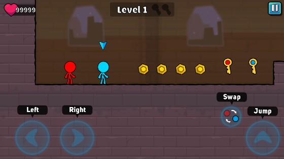 红蓝火柴人2无限皮肤无敌版(Red & Blue Stickman 2)截图